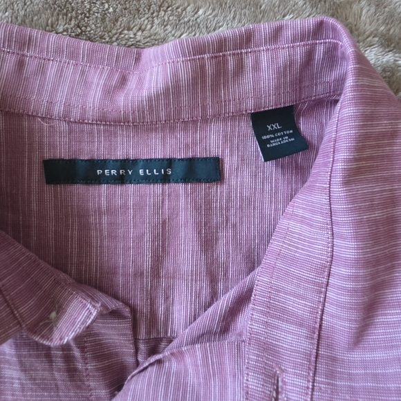 ** Perry Ellis Pink Casual Button Down Shirt, Size XXL - Picture 2 of 5